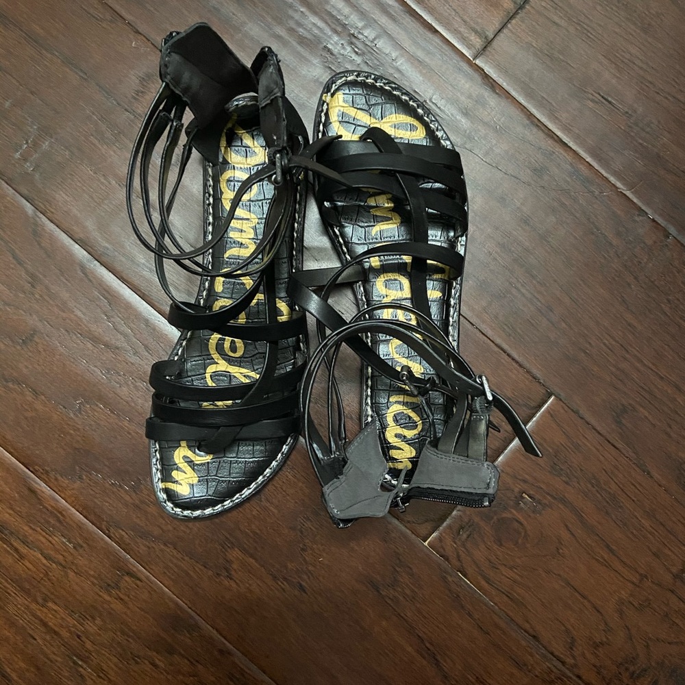 San Edelman Ganesa black leather sandal